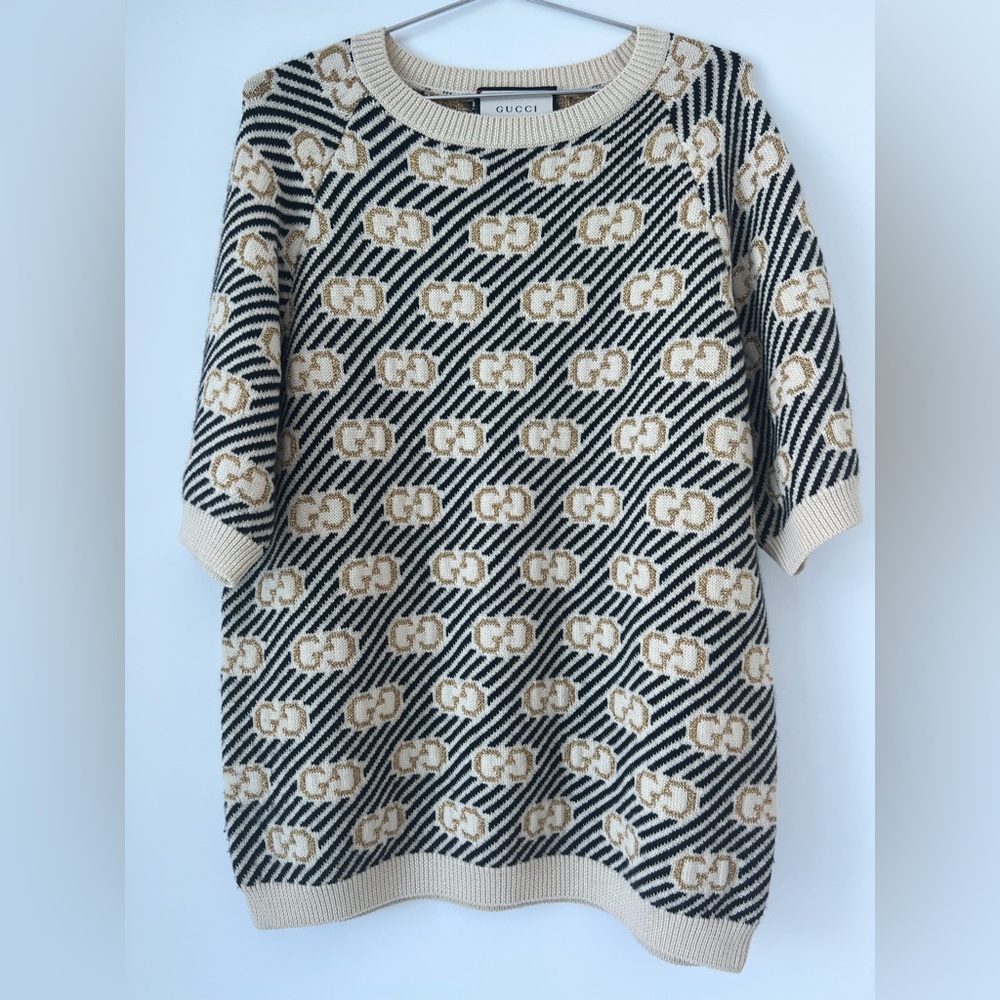 Gucci gold knit logo sweater - Picture 2 of 4
